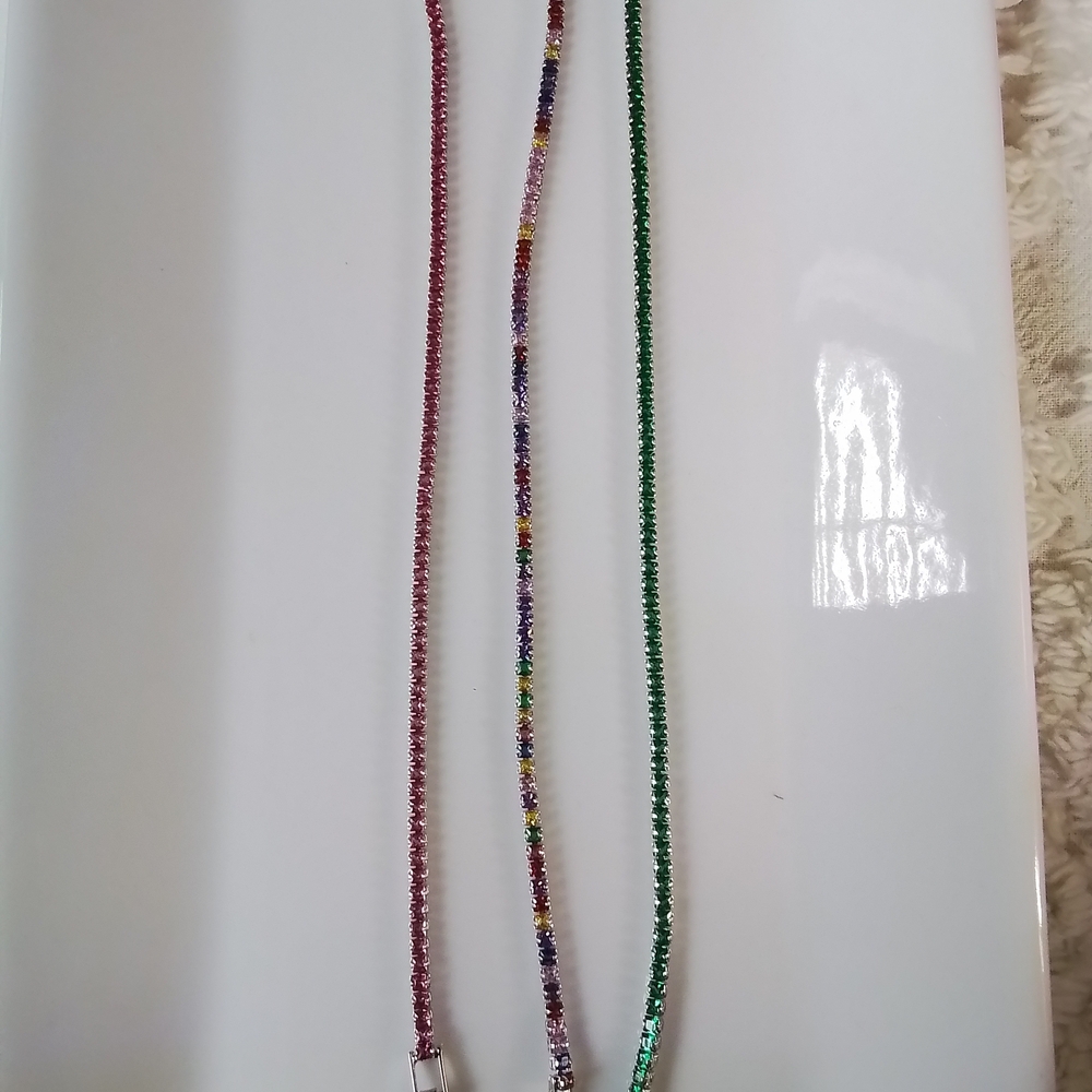 Pretty Bird Green, Multicolor and Pink Gemstone Bracelets - Picture 4 of 6